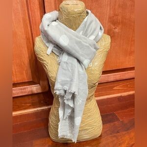 LC Lauren Conrad Oversize Scarf Wrap Shawl Neck Warmer Gray Polka Dot 72X30